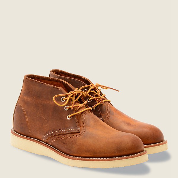 Red Wing Mens Heritage Shoes - Work - Chukkar Rough & Tough Leather - Brown - YOE235867